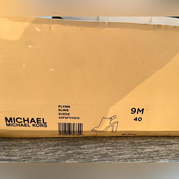 Michael Kors-size 9-‘Flynn’ black suede sling 5” heel. NIOB. - Picture 2 of 5